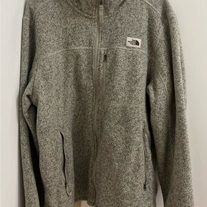 The North Face Textured Gray Jacket Size XL Full Zip